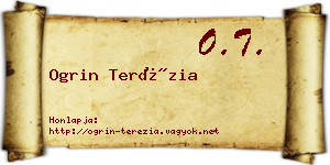 Ogrin Terézia névjegykártya