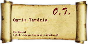 Ogrin Terézia névjegykártya
